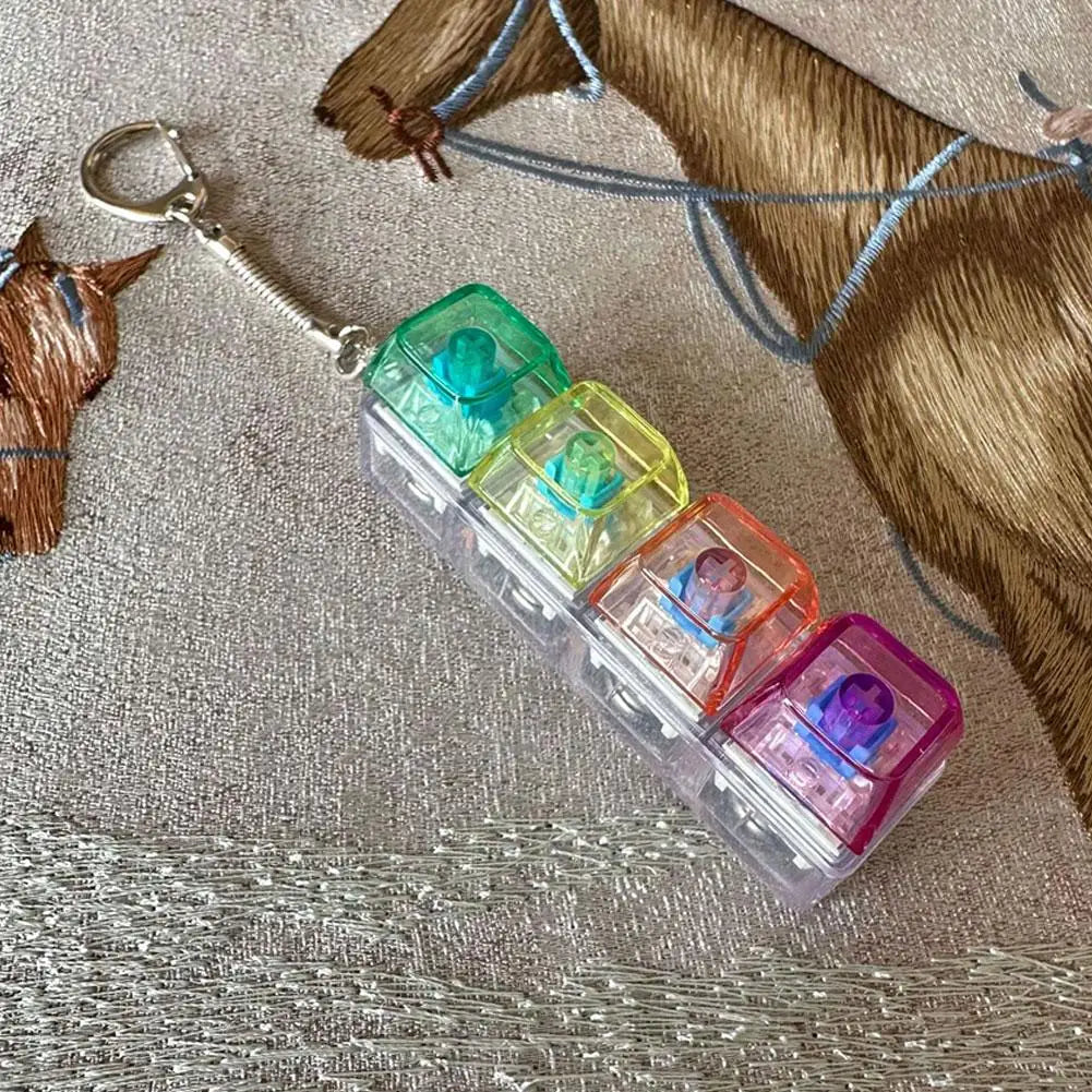 LED Crystal Keycap Fidget Keychain